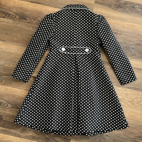 BONNIE Jean Black & White Polka Dot Coat Size 10 - Picture 10 of 12